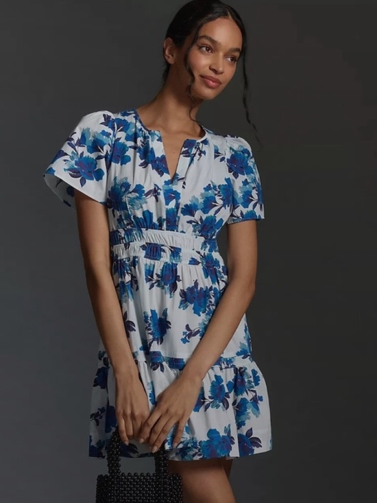 Anthropologie Dresses & Skirts - Anthropologie Somerset Mini Blue Floral Dress